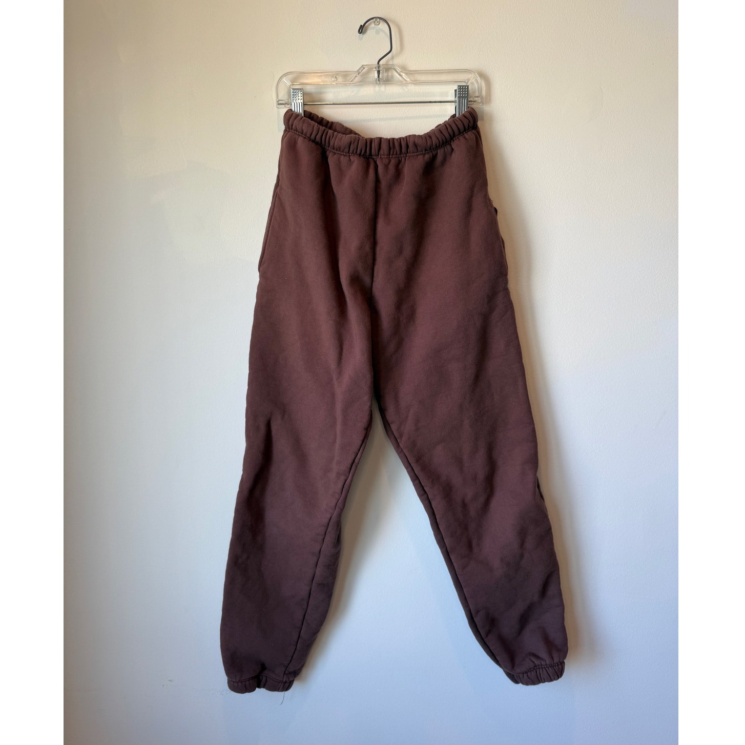 Gil Rodriguez Chocolate Brown Cotton Fleece Big Pull On Sweatpants Womens Size S